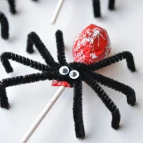 herfst traktatie, lolly spinnen